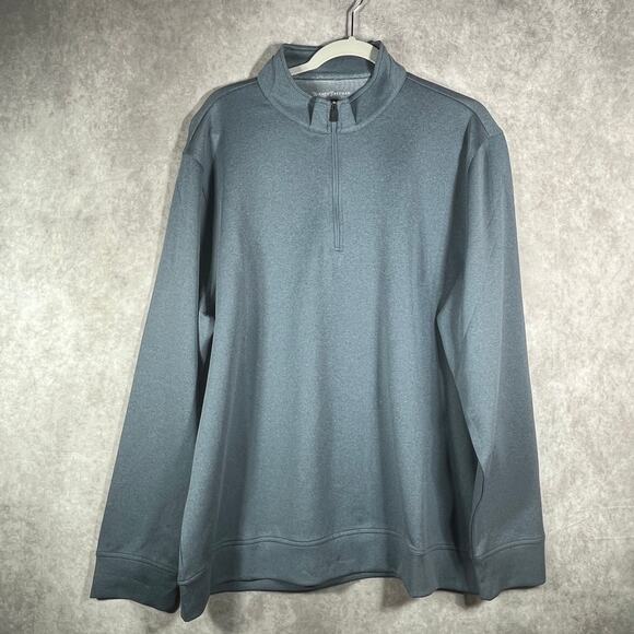 Hickey Freeman Sweatshirt Men Size XL Gray Quarter Zip Pullover Mock Neck Preppy - Picture 1 of 9
